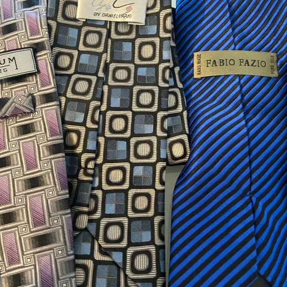 Vintage Silk Tie Bundle Lot Reed Mulberry Platinum Fabio